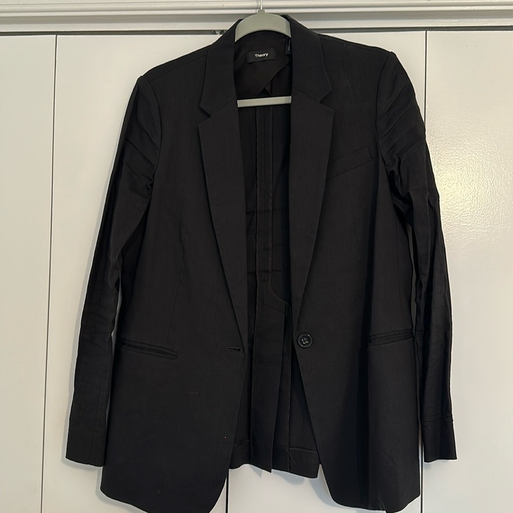 Theory Linen Black Blazer
